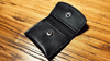 The Cowhide Coin Wallet (Black) by Bacon Magic - Trick